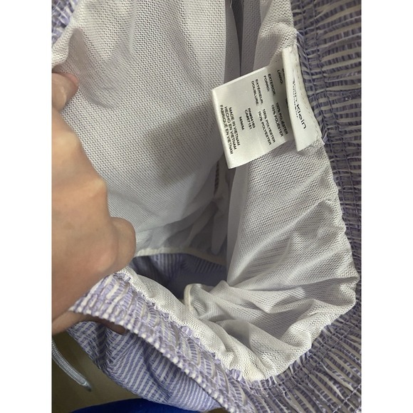 Calvin Klein Men's Purple Pinstripe Stretch Waist Swim Trunk Shorts Size M 5" - Picture 12 of 13